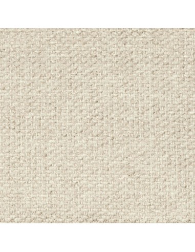 Puff redondo HERMAN 40, tela beig y metal negro.