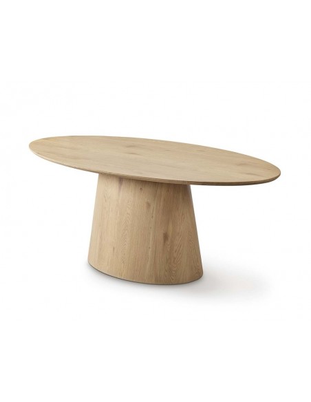 Mesa de jantar oval CALA 160 x 90 folheado a carvalho