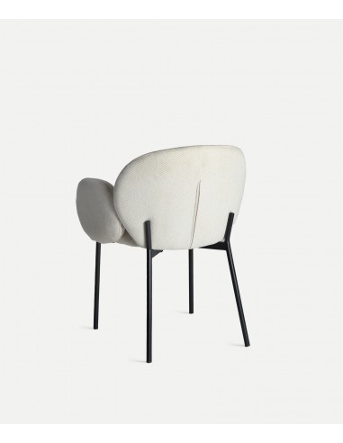 Silla moderna con brazos BURGNAC tela crema,...