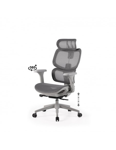 Cadeira de escritório ergonómico TORONTO, alta, tecido Krono e braços 3D