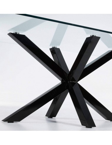 ARYA mesa 200x100 preto, transparente de vidro