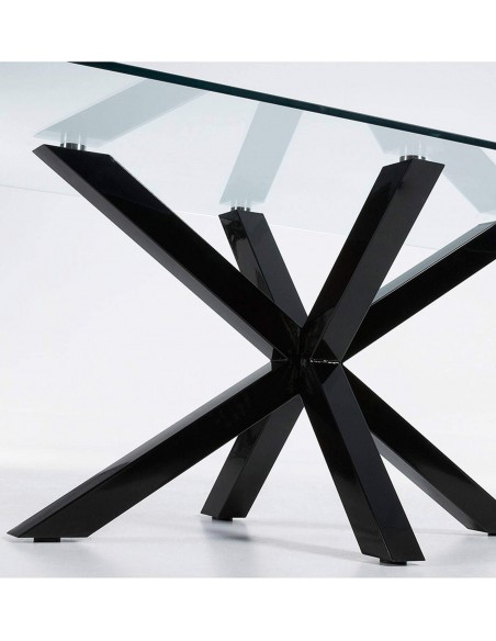 ARYA mesa 200x100 preto, transparente de vidro