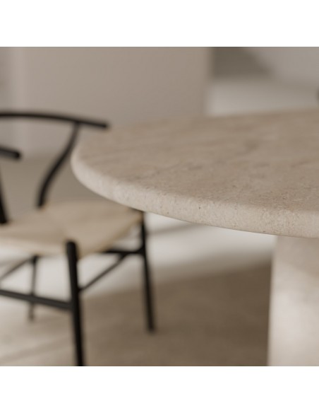 Mesa de Comedor oval mármol travertino LORRAINE 220