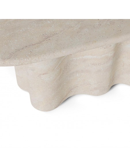 Mesa de Jantar oval mármore travertino LORRAINE 220 x 109