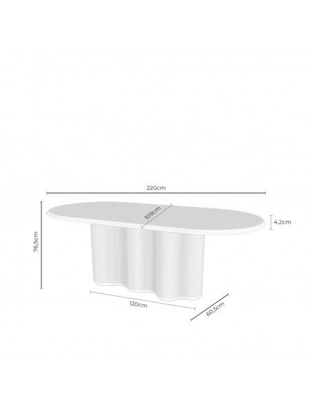 Mesa de Comedor oval mármol travertino LORRAINE 220