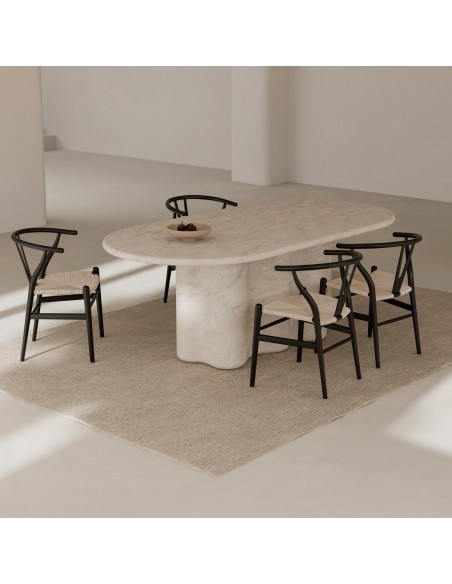 Mesa de Comedor oval mármol travertino LORRAINE 220