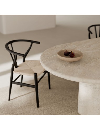 Mesa de Comedor oval mármol travertino LORRAINE...