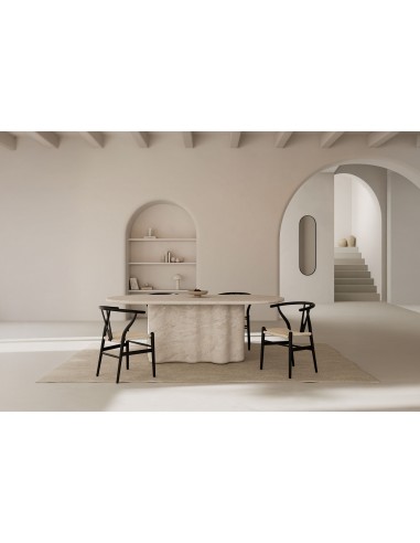 Mesa de Jantar oval mármore travertino LORRAINE...