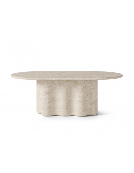 Mesa de Jantar oval mármore travertino LORRAINE 220 x 109