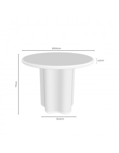 Mesa de jantar redonda em mármore travertino...