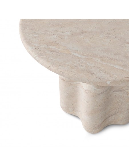 Mesa de jantar redonda MICHELLE 120 em mármore travertino