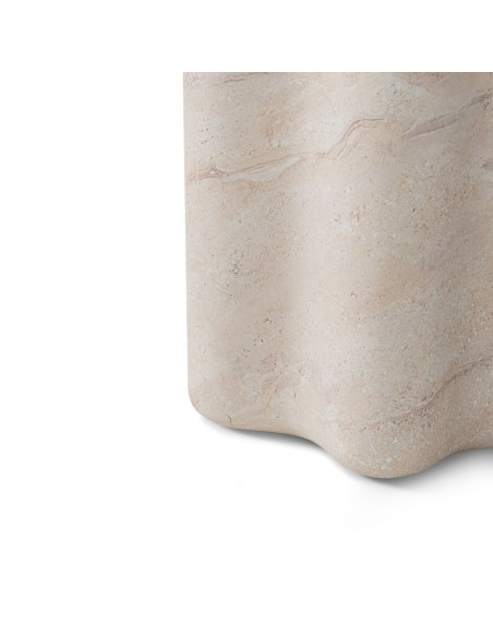 Mesa redonda de Comedor MICHELLE 120 en mármol travertino