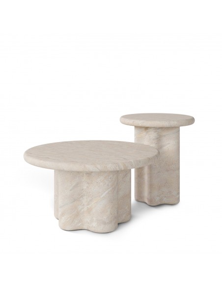 Mesa de centro en microcemento travertino LUIGI 80