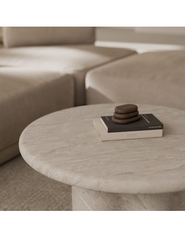 Mesa de centro en microcemento travertino LUIGI 80
