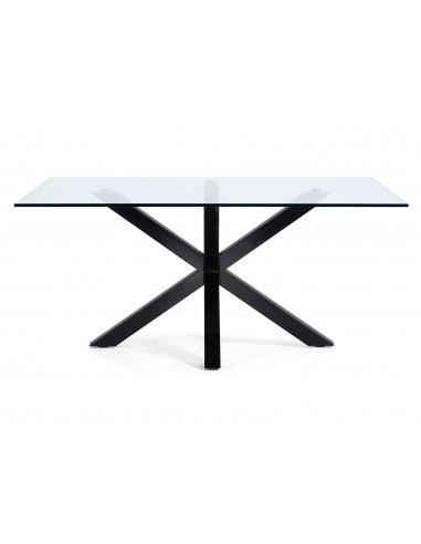 ARYA mesa 200x100 preto, transparente de vidro