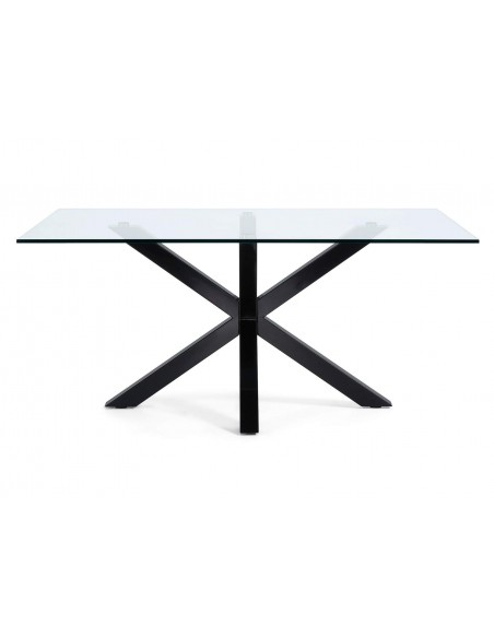 ARYA mesa 200x100 preto, transparente de vidro