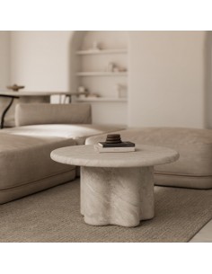 Mesa de centro en microcemento travertino LUIGI 80 2