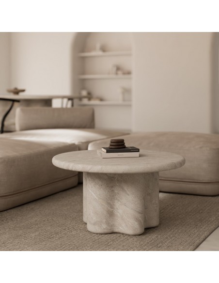 Mesa de centro en microcemento travertino LUIGI 80