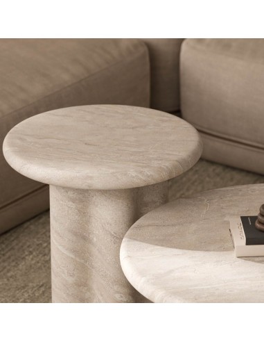 Mesa auxiliar en microcemento travertino EMERIC 50