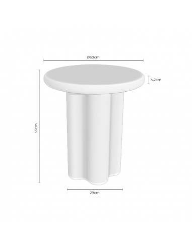 Mesa auxiliar en microcemento travertino EMERIC 50