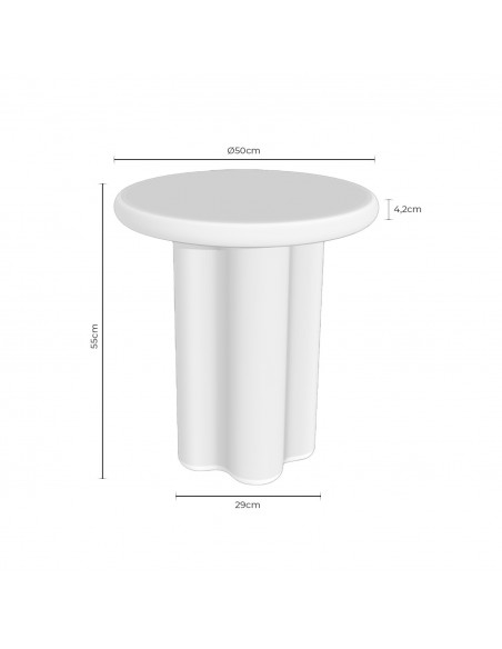 Mesa auxiliar en microcemento travertino EMERIC 50