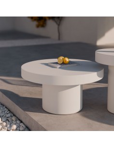 Mesa de centro em microcimento branco DONATO 80 cm 2