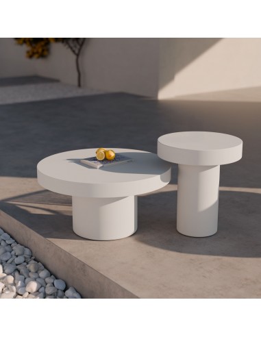 Mesa de centro em microcimento branco DONATO...