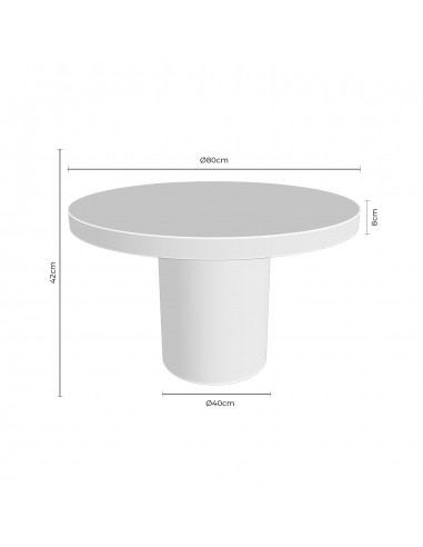 Mesa de centro em microcimento branco DONATO...