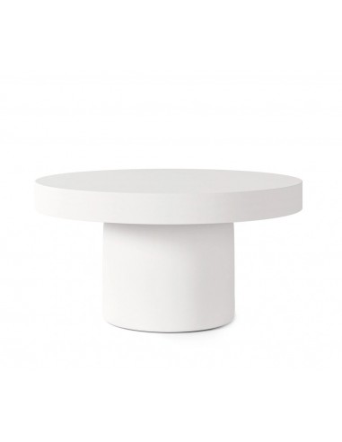 Mesa de centro en microcemento blanco DONATO 80 cm