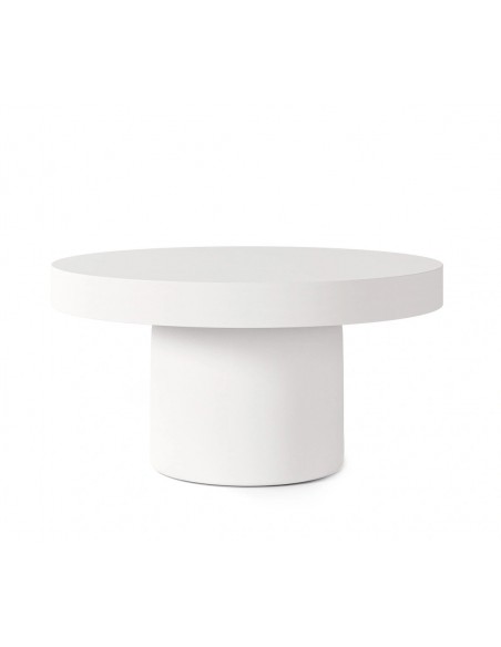 Mesa de centro em microcimento branco DONATO 80 cm