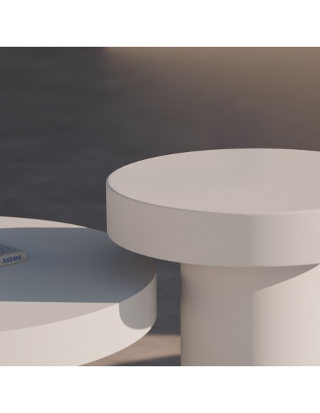 Mesa lateral em microcimento branco MIRKO 50 cm