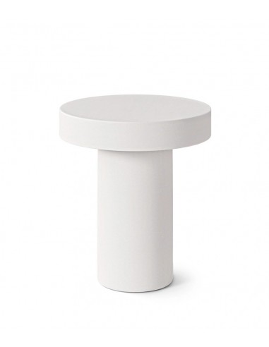 Mesa auxiliar en microcemento blanco MIRKO 50 cm