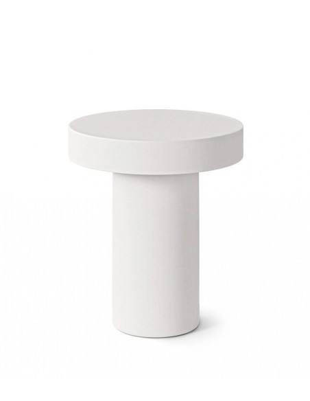 Mesa lateral em microcimento branco MIRKO 50 cm