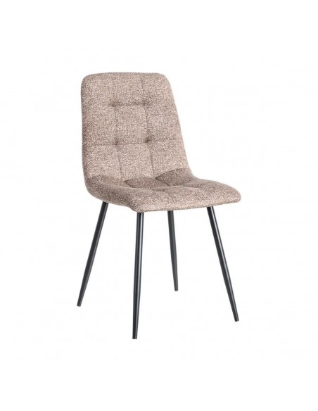 Silla de estilo nórdico moderno NORDA, tejido Jaspeado y metal negras