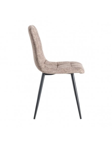 Silla de estilo nórdico moderno NORDA, tejido Jaspeado y metal negras