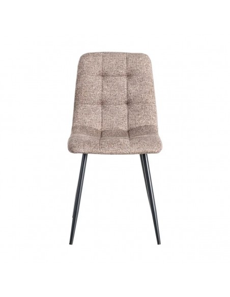 Silla de estilo nórdico moderno NORDA, tejido Jaspeado y metal negras