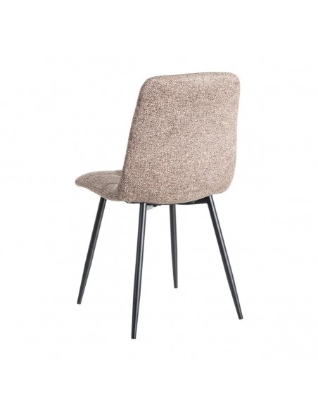 Silla de estilo nórdico moderno NORDA, tejido Jaspeado y metal negras