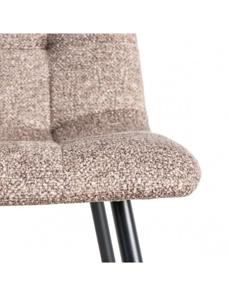 Silla de estilo nórdico moderno NORDA, tejido Jaspeado y metal negras