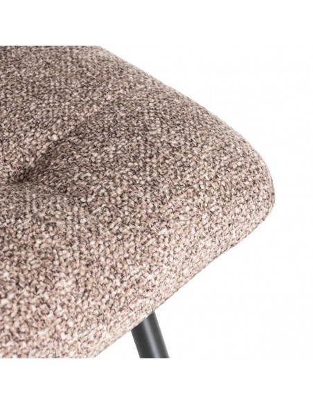 Silla de estilo nórdico moderno NORDA, tejido Jaspeado y metal negras