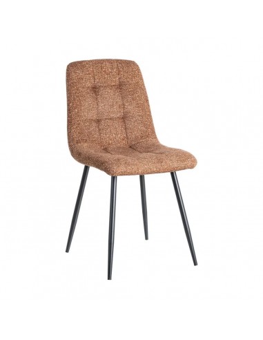 Silla de estilo nórdico moderno NORDA, tejido Jaspeado y metal negras
