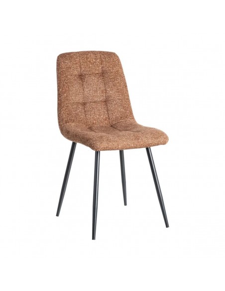 Silla de estilo nórdico moderno NORDA, tejido Jaspeado y metal negras