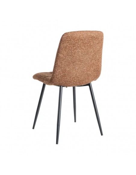 Silla de estilo nórdico moderno NORDA, tejido Jaspeado y metal negras