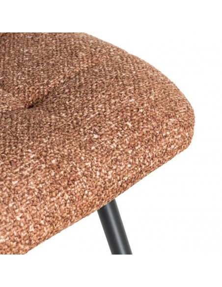 Silla de estilo nórdico moderno NORDA, tejido Jaspeado y metal negras