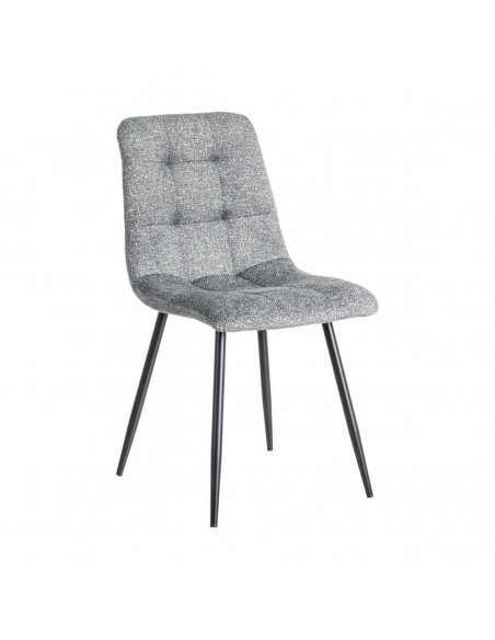 Silla de estilo nórdico moderno NORDA, tejido Jaspeado y metal negras