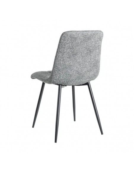 Cadeira NORDA estilo nórdico moderno, tecido mesclado e metal preto