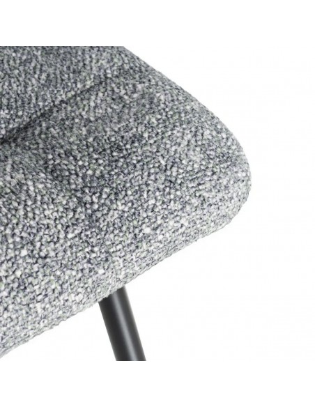 Silla de estilo nórdico moderno NORDA, tejido Jaspeado y metal negras