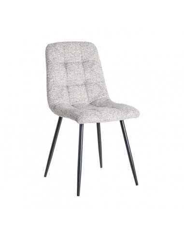 Silla de estilo nórdico moderno NORDA, tejido Jaspeado y metal negras