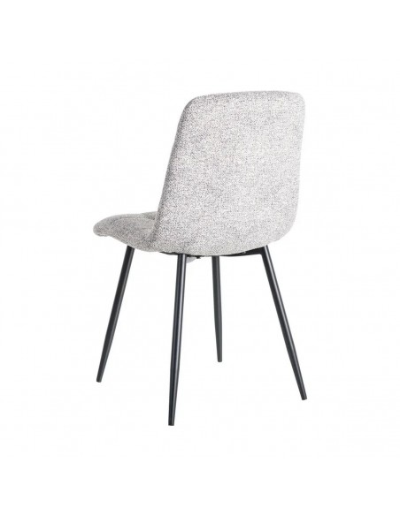 Silla de estilo nórdico moderno NORDA, tejido Jaspeado y metal negras