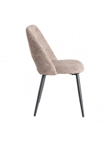 Silla VELNA con respaldo envolvente, tejido jaspeado y metal negro