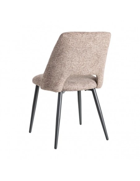 Silla VELNA con respaldo envolvente, tejido jaspeado y metal negro